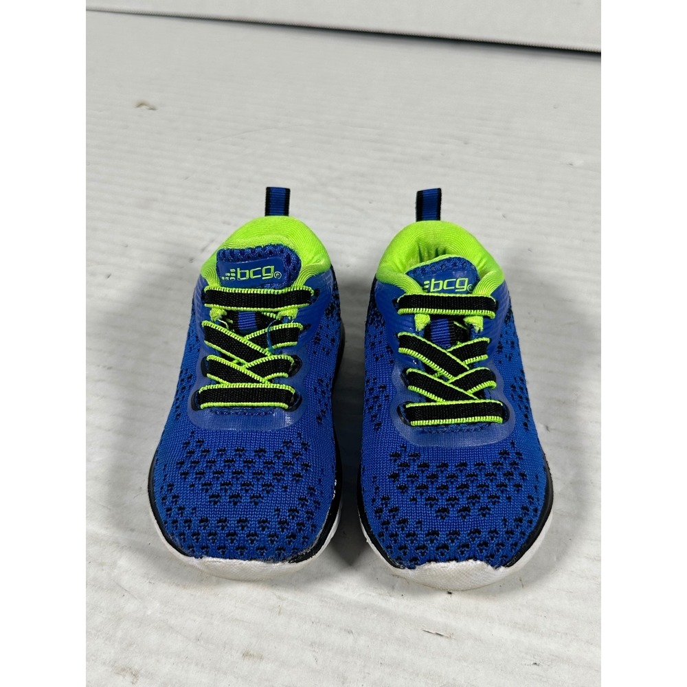 BCG Toddler Boys Blue Neon Green Memory Foam Athletic Sneakers‎ Size 5D 167610